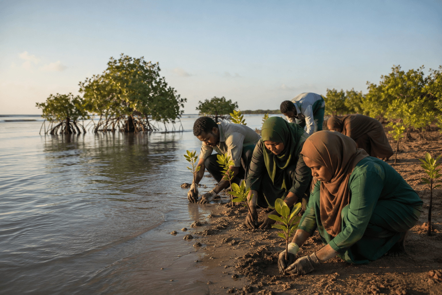 Community-led mangrove restoration work